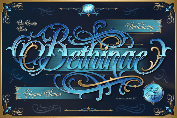 Bethinae: A Bold Script Font with Dark Elegance
