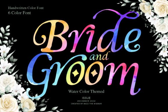 Bride and Groom: Captivating Elegance in a Color Font