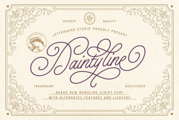 Daintyline: A Monoline Script Font for Elegant Design