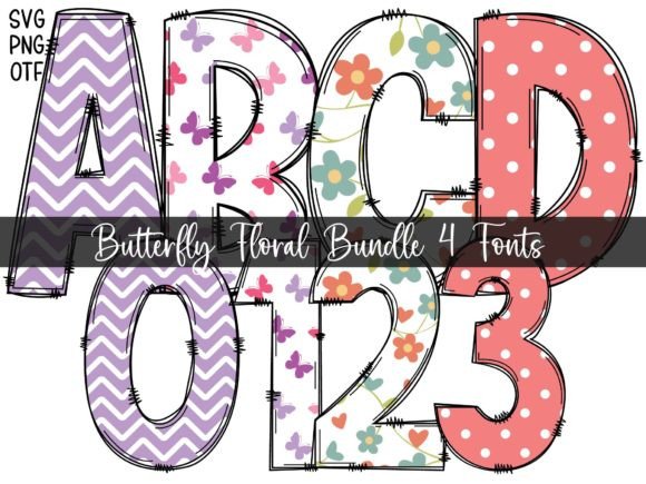 Discover the Whimsical Charm of Butterfly Floral Font