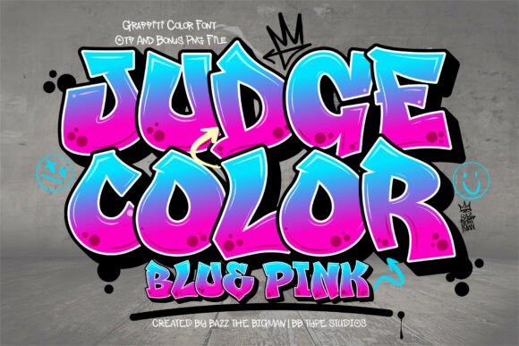 Judge Color Blue Pink: Vibrant Urban Typography
