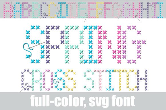 Spring Cross Stitch: A Charming SVG Font for Artisanal Design